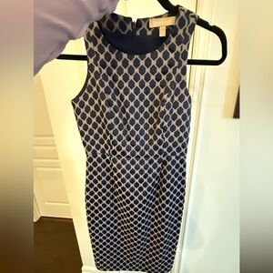 Elegant Banana Republic Navy and cream Sleeveless Dress